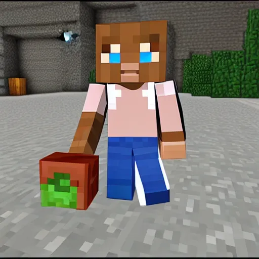 Image similar to minecraft steve shopping for diamonds