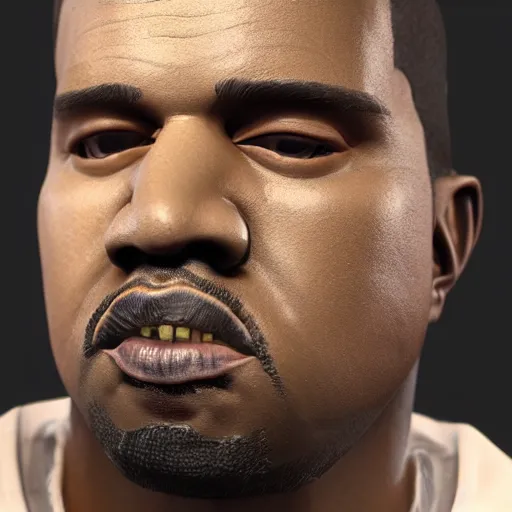 Image similar to hyperrealistic image of ( ( kanye west ) ) conway twitty, stunning 3 d render inspired by istvan sandorfi & greg rutkowski & banksy, perfect facial symmetry, dim volumetric cinematic lighting, 8 k octane comprehensive render, extremely mega hyper - detailed and lifelike attributes & atmosphere, intricate, realistic flesh texture, masterpiece, artstation, stunning,