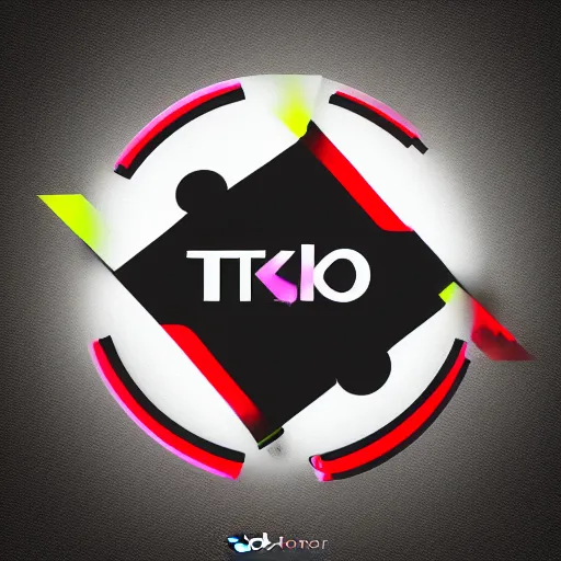 Image similar to new tik-tok logo,logo design,high contrast,cyberpunk