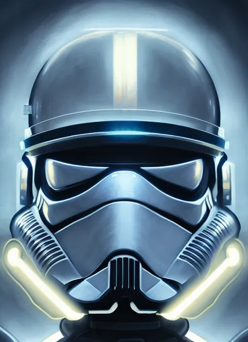 Image similar to symmetry!! portrait of strom trooper, star wars, glowing lights!! intricate, elegant, highly detailed, digital painting, artstation, concept art, smooth, sharp focus, illustration, art by artgerm and greg rutkowski and alphonse mucha