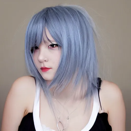 Prompt: anime girl with silver hair