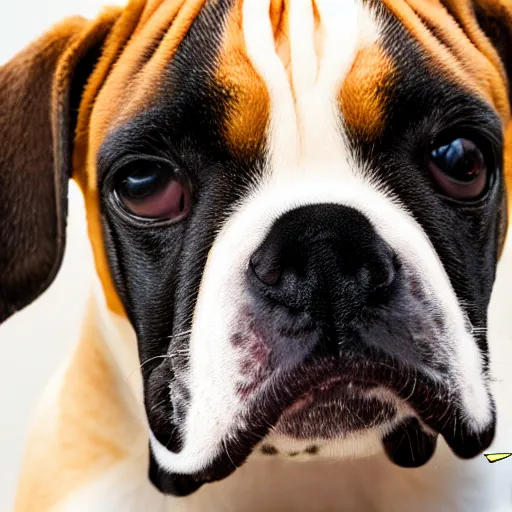 Image similar to 50mm photo, Owen Wilson symmetrical eyes holding a boxer puppy