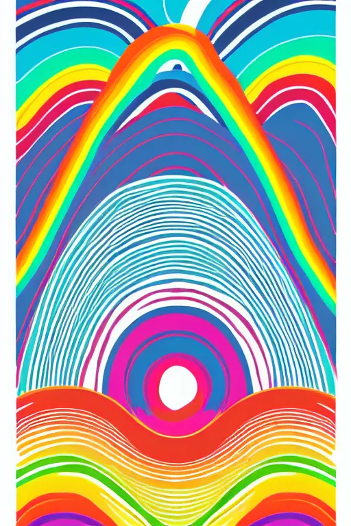 Image similar to minimalist boho style art of a rainbow, illustration, vector art