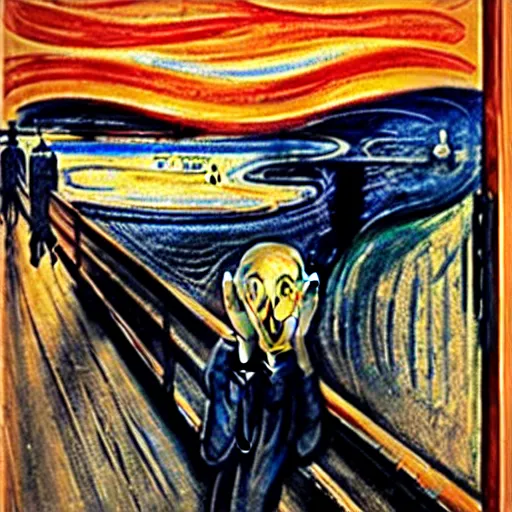 Prompt: the scream painted by pablo picasso