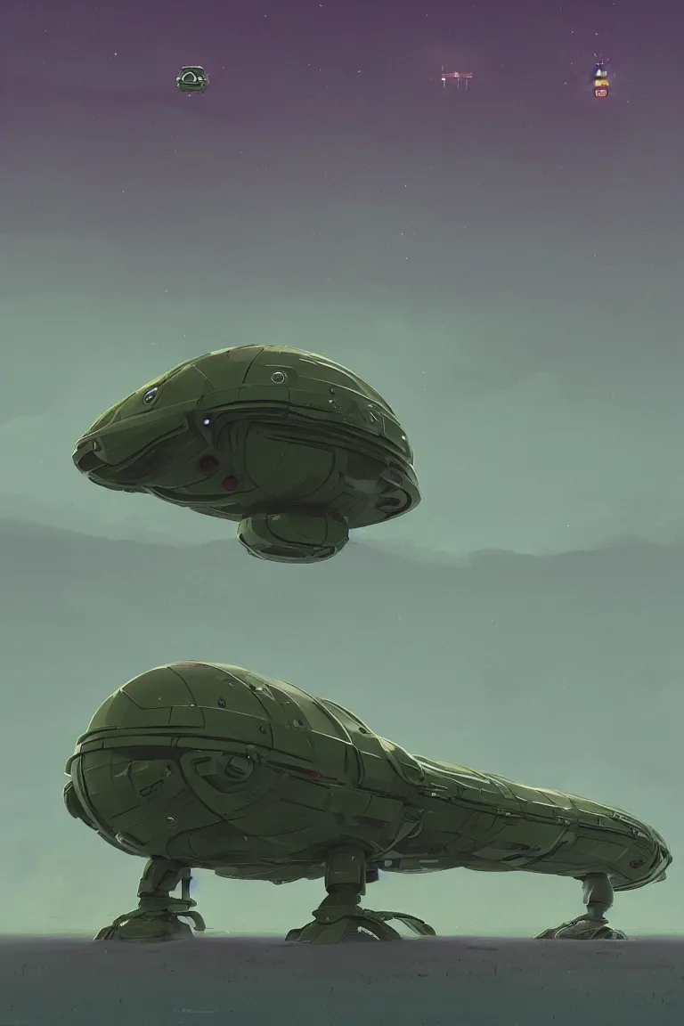 Image similar to spaceship designed by frogs, olive green spaceship over a marsh, sci - fi concept art, by simon stalenhag, stunning, award winning