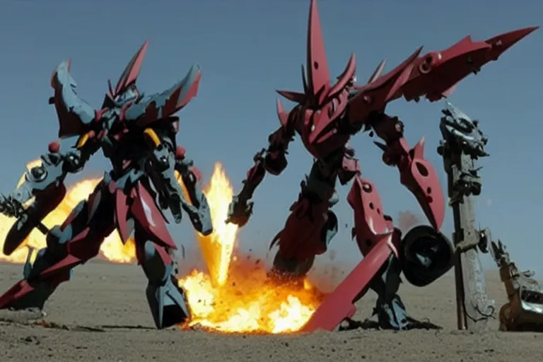 Image similar to gurren lagann in a still from the movie district 9 ( 2 0 0 9 ) directed, by neill blomkamp