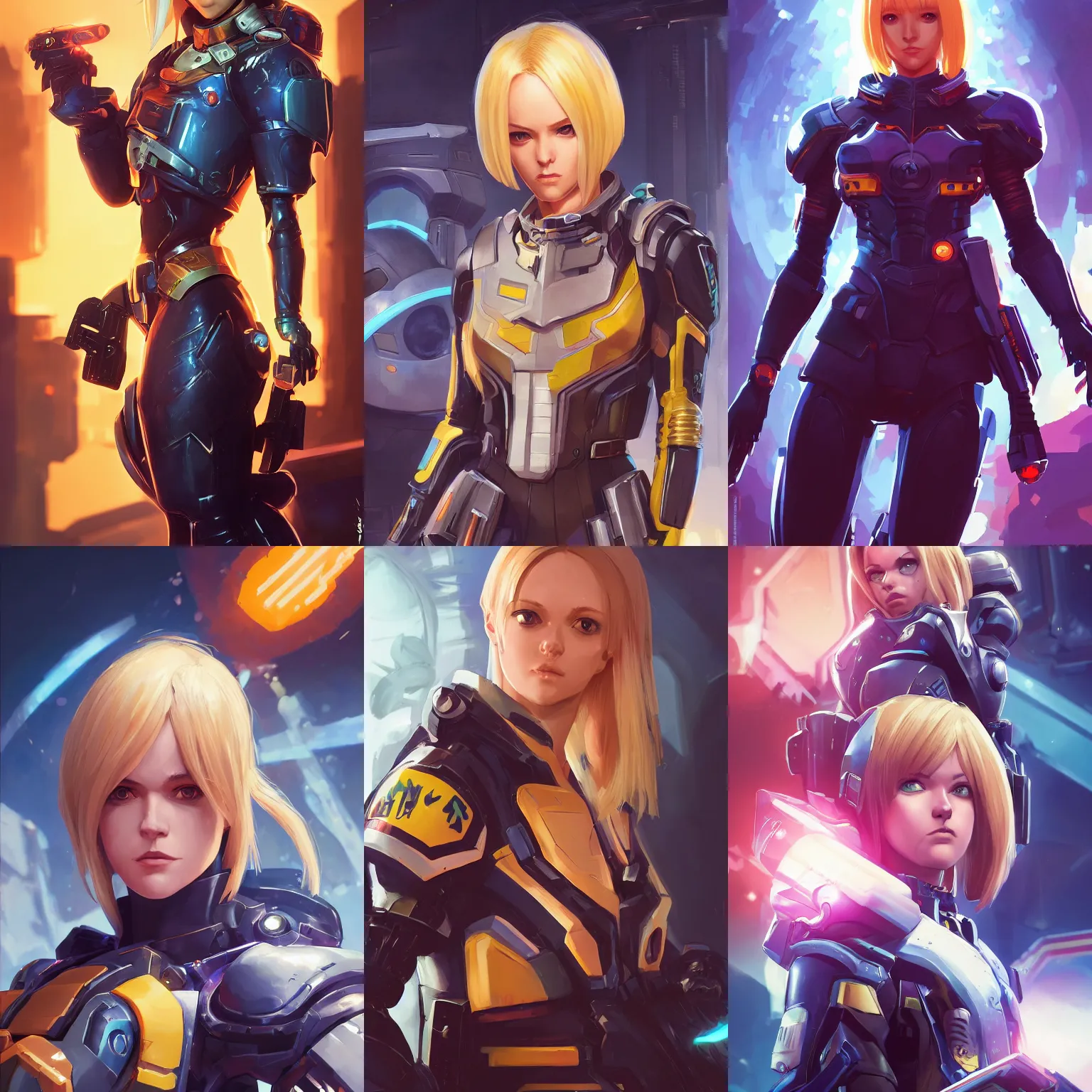 Prompt: a portrait of a cute judge anderson, 2 0 0 0 ad setting, overwatch art team, action pose, vivid colors, soft lighting, atmospheric, cinematic, moody, splash art in the style of ilya kuvshinov and range murata, oil on canvas, 8 k