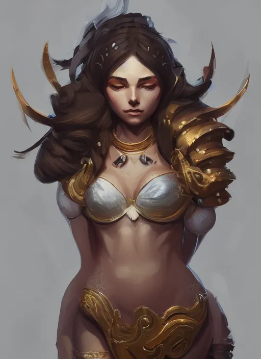 Image similar to a highly detailed illustration of makima, intricate, elegant, highly detailed, centered, digital painting, artstation, concept art, smooth, sharp focus, league of legends concept art, wlop.