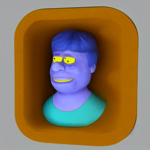 Image similar to 3 d model of the head of ralph wiggum from the simpsons