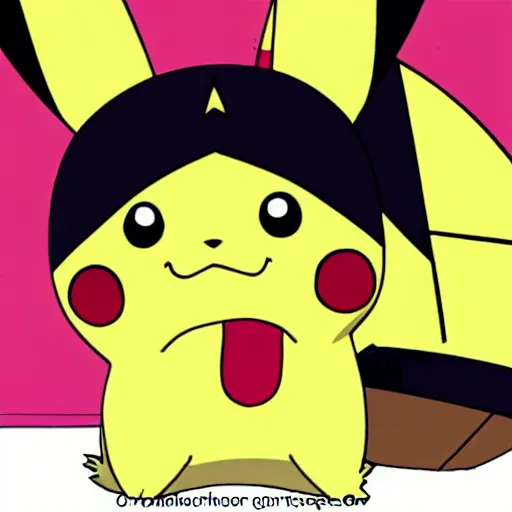 Prompt: pikachu in bobs burgers art style