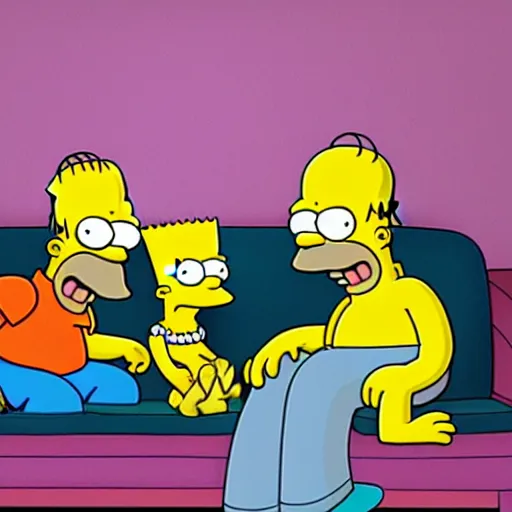 Prompt: the simpsons watching the simpsons watching the simpsons watching the simpsons