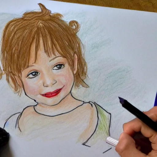 Image similar to a child drawing christina hendricks by craiyon, funny,