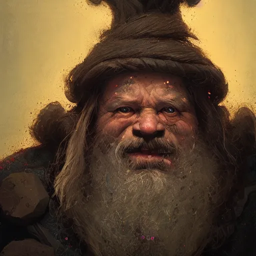 Prompt: a dwarf portrait by greg rutkowski, very coherent, hyper realism, high detail, vivid colors, octane render, unreal engine, 8k, Smooth gradients, High contrast, depth of field by Jacek Yerka