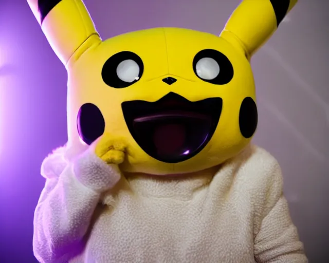 Image similar to pikachu cosplaying as lagu gaga, striking lighting, emotional, canon 1 d.