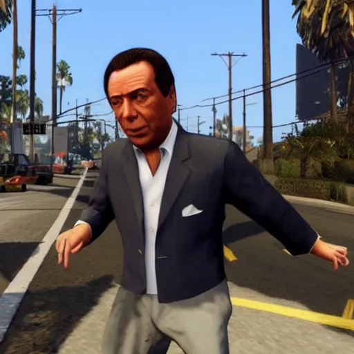 Prompt: screenshot of silvio santos in gta v