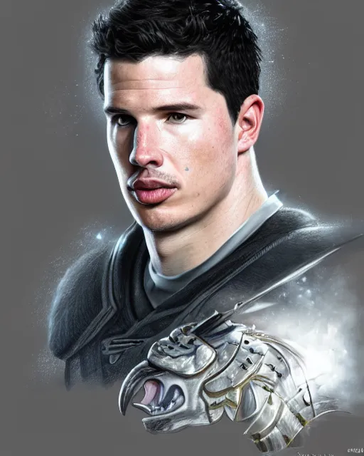 Image similar to sidney crosby, highly detailed, d & d, fantasy, highly detailed, digital painting, trending on artstation, concept art, sharp focus, illustration, global illumination, shaded, art by artgerm and greg rutkowski and fuji choko and viktoria gavrilenko and hoang lap