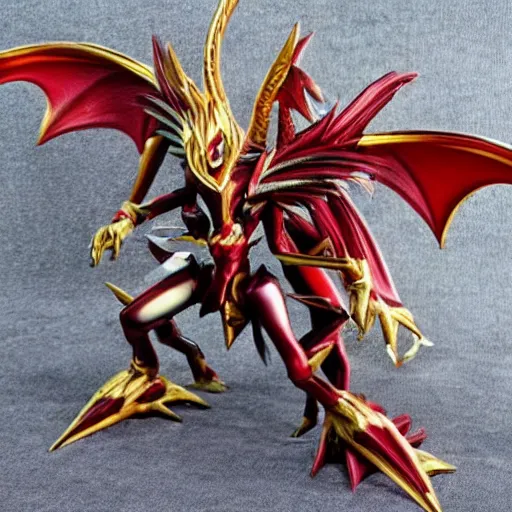 Prompt: a fantastic powerful dragon, giant wings, spiky and metallic, in the style of a yugioh monster
