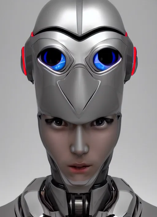 Prompt: angled facial full-head portrait of a cyberpunk ceramic caliente humanoid robot Taiwanese with an attractive face and handsome features, large glowing eyes, piroca, dotado, reflective surface, trending on cgsociety, trending on artstation