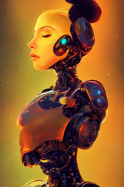 Prompt: A beautiful robotic woman dreaming, cinematic lighting, soft bokeh, sci-fi, modern, colourful, highly detailed, digital painting, artstation, concept art, sharp focus, illustration, by klimt