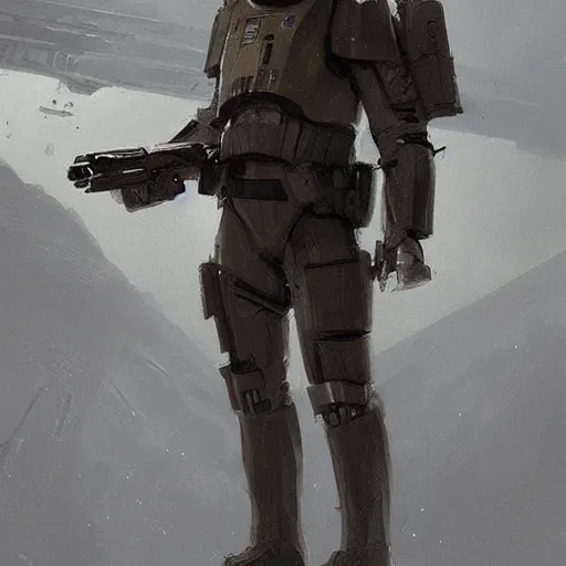 Prompt: star wars concept art by greg rutkowski, soldier wearing the tactical gear of the galactic alliance, digital painting, artstation, concept art, smooth, sharp foccus ilustration, artstation hq