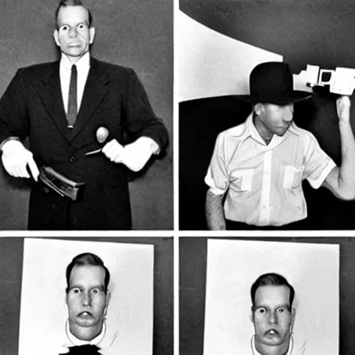 Prompt: bugs bunny as lee harvey oswald getting a mugshot taken