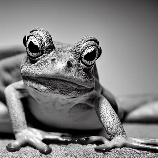 Image similar to a portrait photo of frog dog rabbit gecko, award winning photography, 5 0 mm