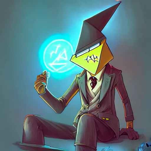 Image similar to bill cipher from gravity falls by ross tran, artgerm, marc simonetti