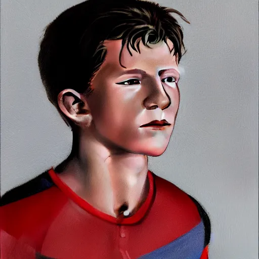 Image similar to tom holland close up, photorealistic, studio