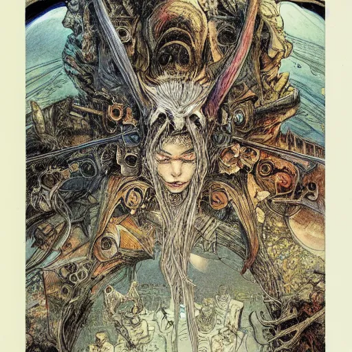 Image similar to A new dawn from the darkness, mental health, psychology :: Concept Art, Highly Detailed, intricate :: a masterpiece by M.W. Kaluta