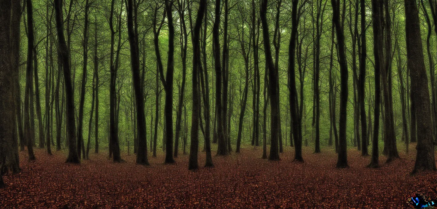 Prompt: dark forest by deschamps eric