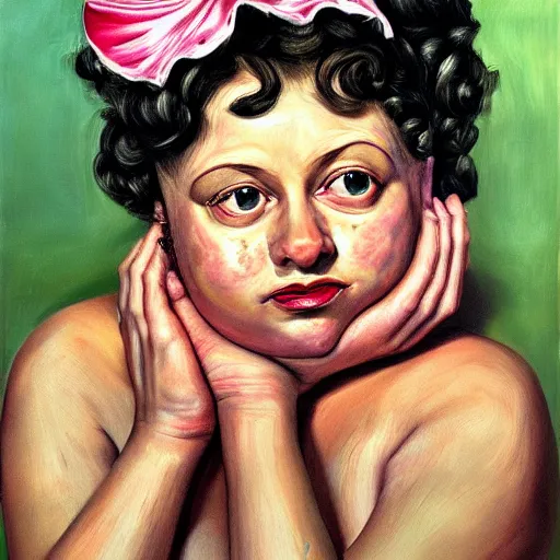 Image similar to high quality high detail painting by lucian freud, hd, betty boop portrait, photorealistic lighting