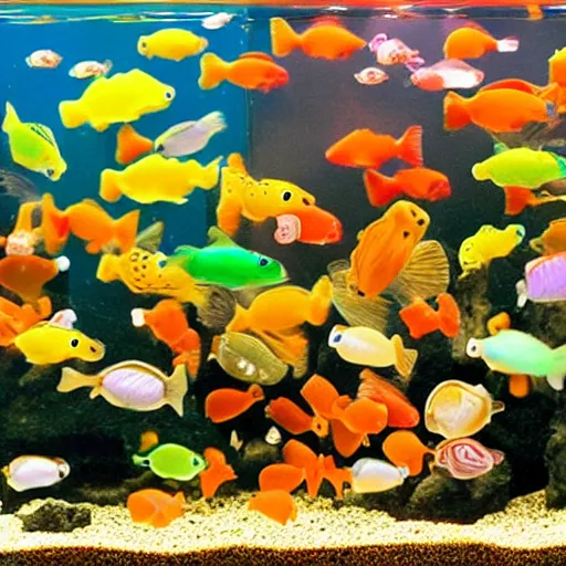 Image similar to aquarium full of colorful guppies