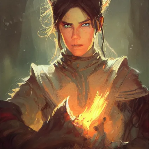 Image similar to dungeons and dragons portrait, character art,by Greg Rutkowski, Monet, artstation,