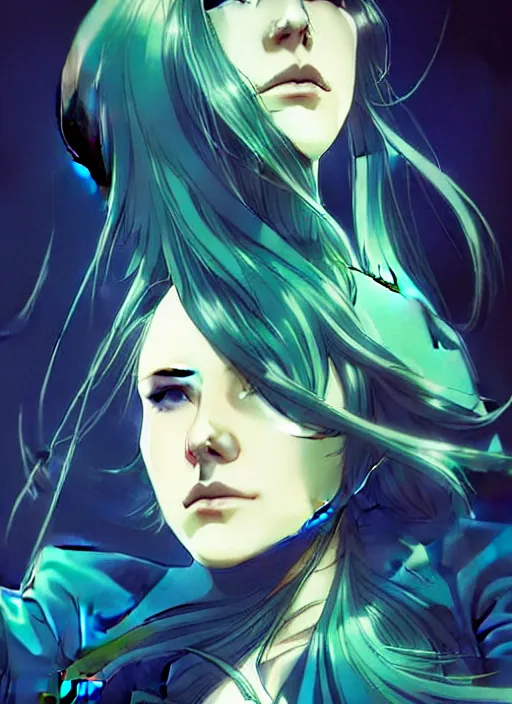 Image similar to style of yoji shinkawa, artgerm, joshua middleton, beautiful kristen bell with green dress, very long blue hair, water powers water swirling, symmetrical face, symmetrical eyes, detailed, beach setting, cinematic lighting