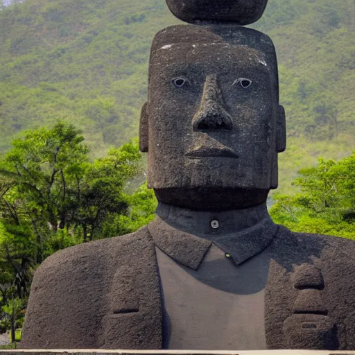 Prompt: Moai Statue in North Korea