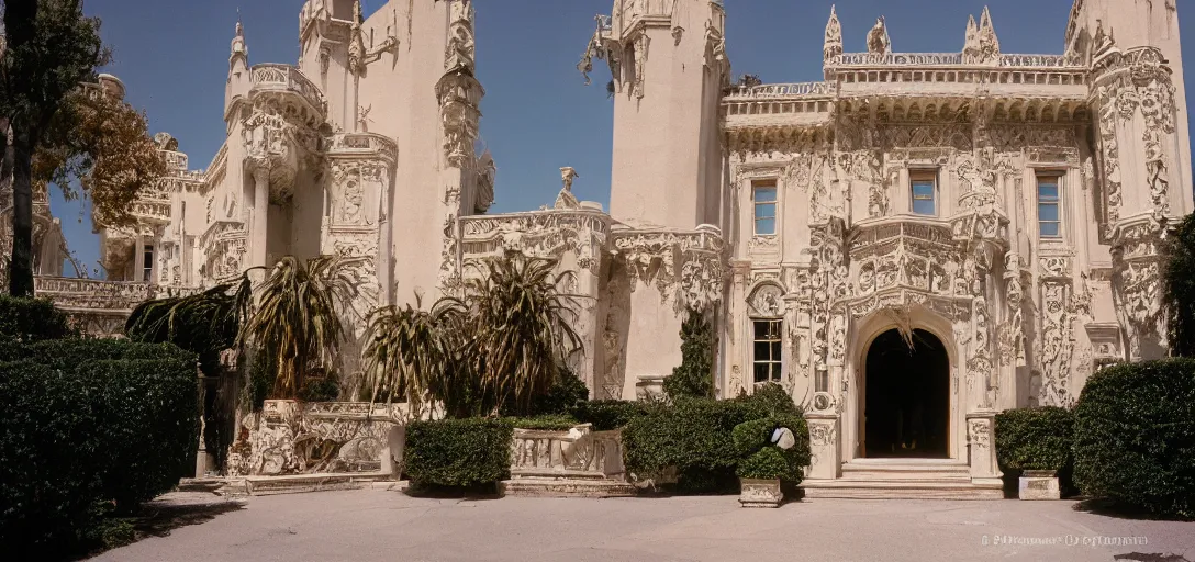 Prompt: a poor man's hearst castle. fujinon premista 1 9 - 4 5 mm t 2. 9. portra 8 0 0.