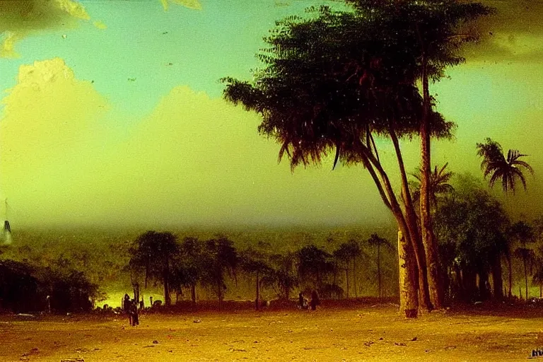 Image similar to oil painting of a kinshasa by albert bierstadt