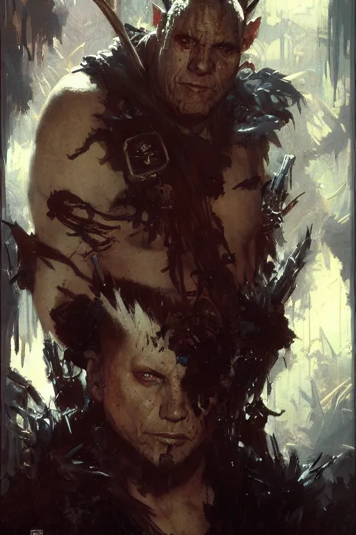 Image similar to mudvayne portrait dnd, painting by gaston bussiere, craig mullins, greg rutkowski, yoji shinkawa