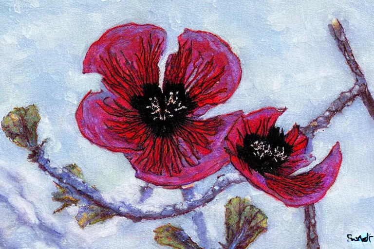 Image similar to winter opium, art by sandra pelser