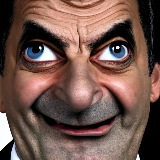 Image similar to mr. bean as a member of isis, serious, dramatic, extreme detail, 8 k resolution, sharp focus,