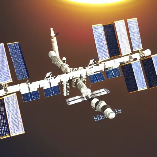 Prompt: illustration of the international space station