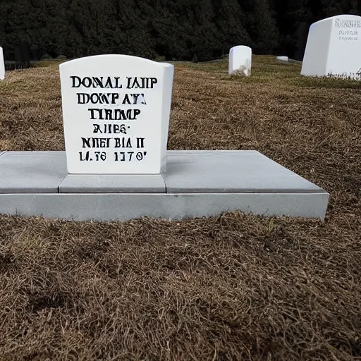 Image similar to The grave of Donald Trump