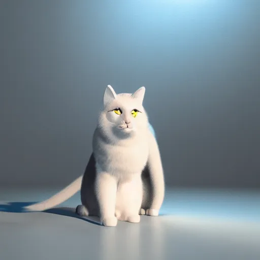 Image similar to cat furry, cat fursona, furry art, white fur, global illumination, radiant light, detailed and intricate environment