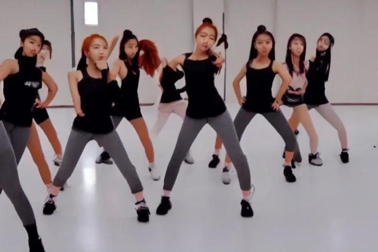 Image similar to a kpop girl group dance practice