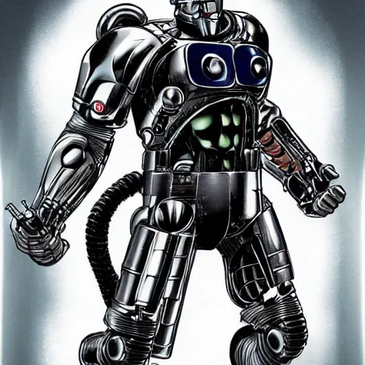 Prompt: a t - 8 0 0 terminator in yusuke murata style, detailed