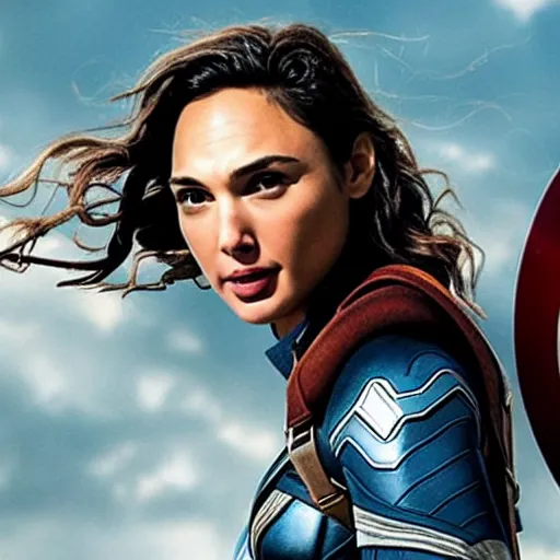 Image similar to gal gadot as captain america