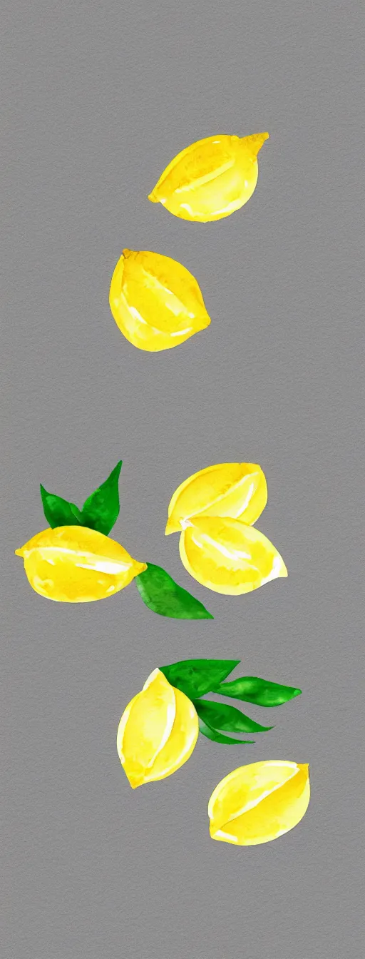 Image similar to minimalist watercolor art of a lemons on white background, illustration, vector art