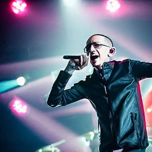 Image similar to photograph of chester bennington