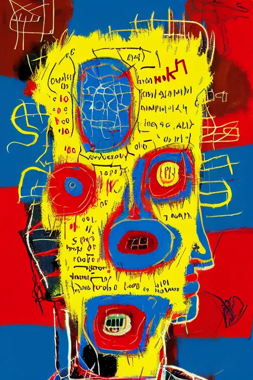 Prompt: multiple languages in a brain, 4 k award winning jean michel basquiat artstation