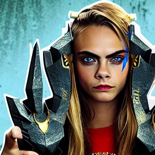 Image similar to Cara Delevingne as a League of Legends champion